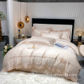 Korean style embroidery quilt cover bedding linen